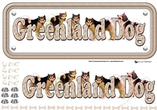 Greenland Dog Name Sign 3D Decoupage