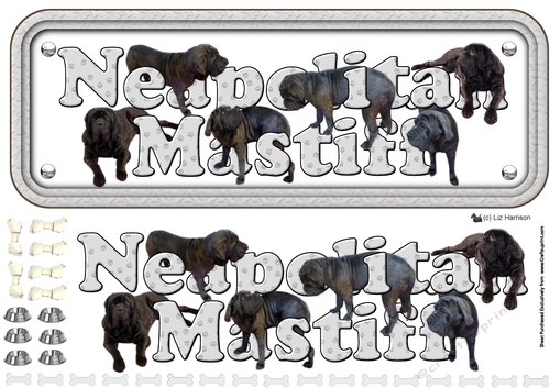 Neapolitan Mastiff Name Sign 3D Decoupage