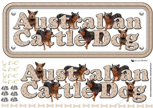 Australian Cattle Dog Name Sign 3D Decoupage