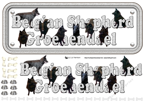 Belgian Shepherd Dog Groenendael name Sign 3D Decoupage