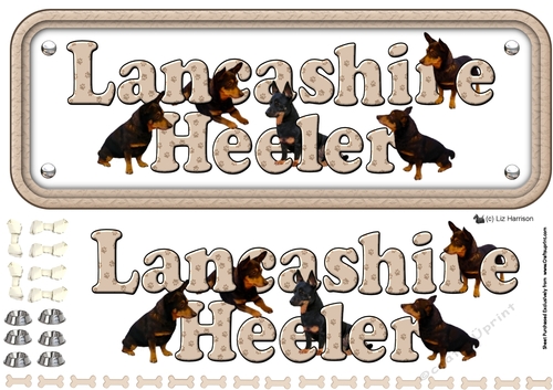 Lancashire Heeler Name Sign 3D Decoupage