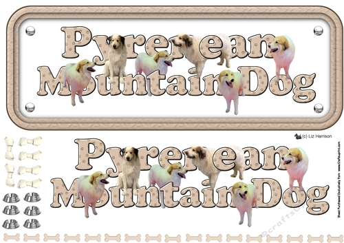 Pyrenean Mountain Dog Name Sign 3D Decoupage