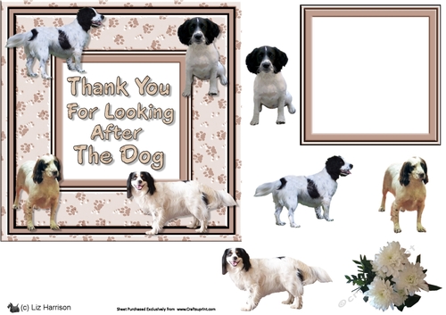 Sprocker Thank you for Looking after the Dog 3D Decoupage