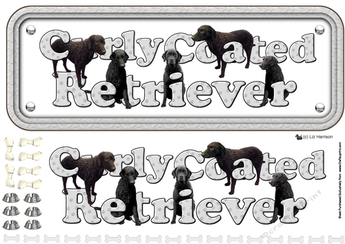 Curly Coated Retriever Name Sign 3D Decoupage
