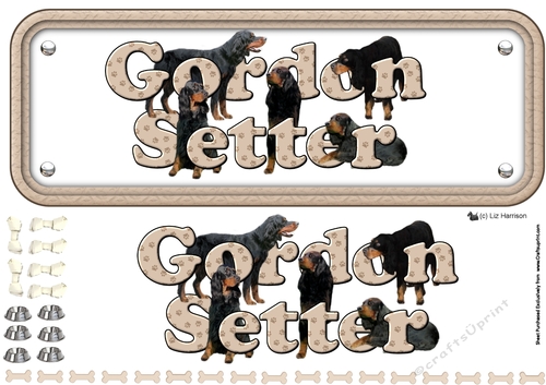 Gordon Setter Name Sign 3D Decoupage