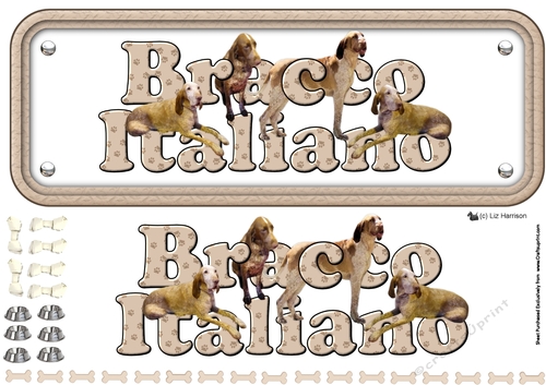 Bracco Italiano Name Sign 3D Decoupage