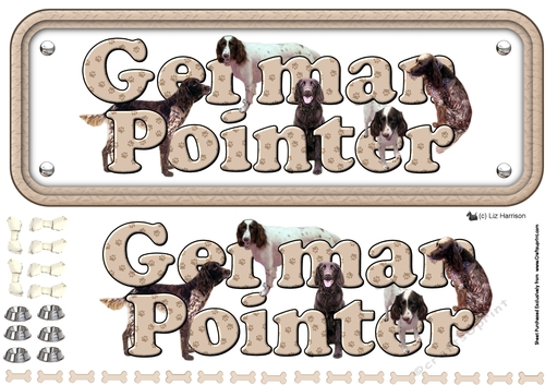 German Pointer,Longhaired, Name Sign 3D Decouage