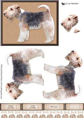 Wire Haired Fox Terrier 3D Decoupage