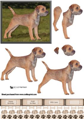 Border Terrier 3D Decoupage