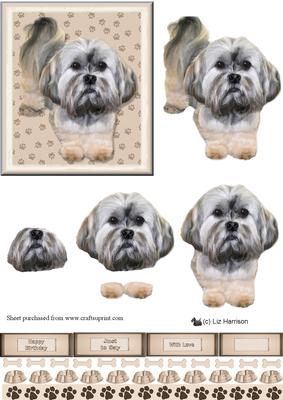 Lhasa Apso 3D Decoupage
