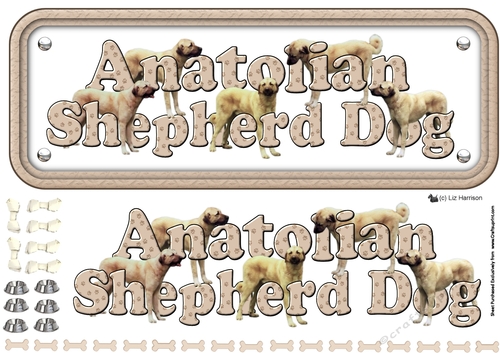 Anatolian Shepherd Dog Name Sign 3D Decoupage