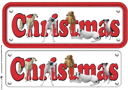 Lurcher Christmas Name Sign