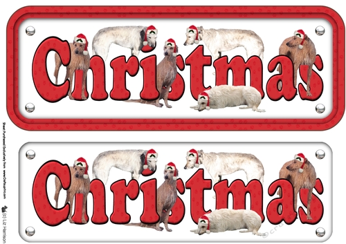 Lurcher & Hats Christmas Name Sign