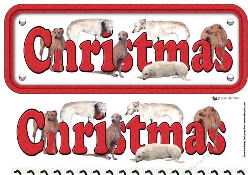 Lurcher Christmas Name Sign 3D Decoupage