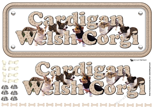Cardigan Welsh Corgi Name Sign 3D Decoupage