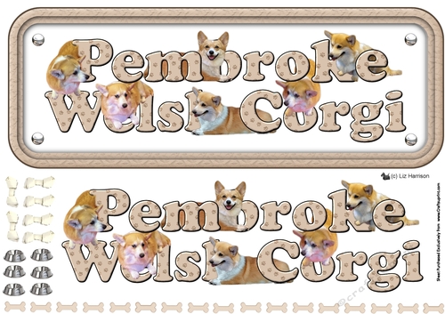 Pembroke Welsh Corgi Name Sign 3D Decoupage