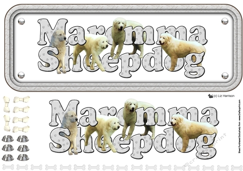 Maremma Sheepdogi Name Sign 3D Decoupage