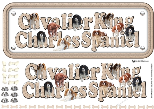 Cavalier King Charles Spaniel Name Sign 3D Decoupage