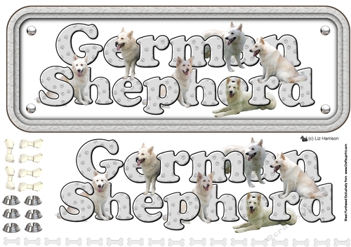 German Shepherd Name Sign 3D Decoupage