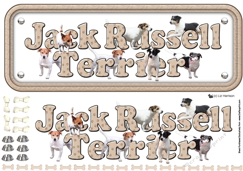 Jack Russell Terrier Name Sign 3D Decoupage