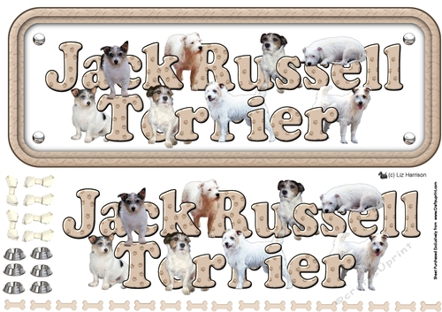Jack Russell Terrier Name Sign 3D Decoupage