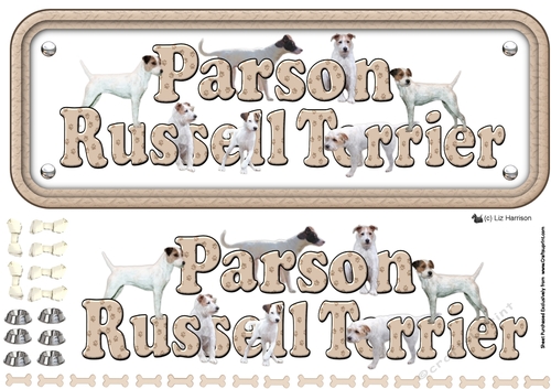 Parson Russell Terrier Name Sign 3D Decoupage