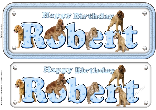 Robert name sign with Cocker Spaniels Name Sign