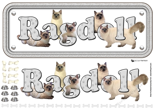 Ragdoll cat Name Sign 3D Decoupage
