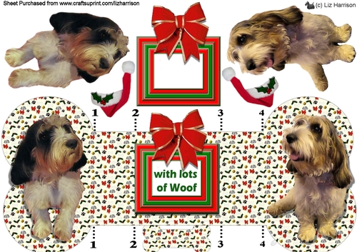Basset Griffon Vendeen (Petit) Christmas Bone shaped card