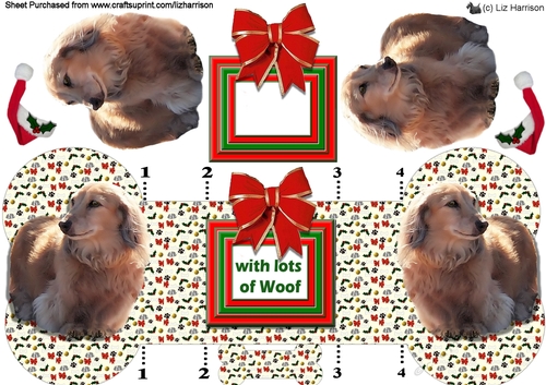 Dachshund Christmas Bone shaped card