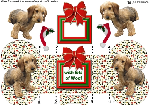 Dachshund Christmas Bone shaped card