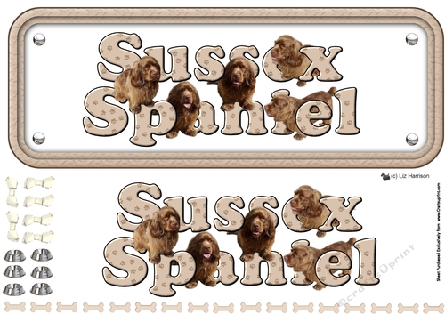 Sussex Spaniel Name Sign 3D Decoupage