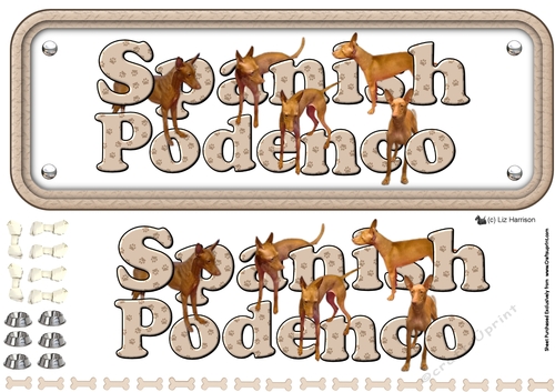 Spanish Podenco Name sign 3D Decoupage