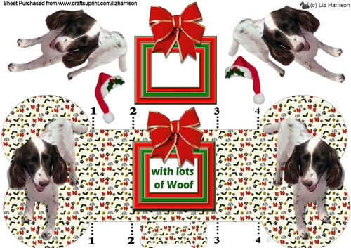 German Long Haired Pointer Christmas Bone shaped card