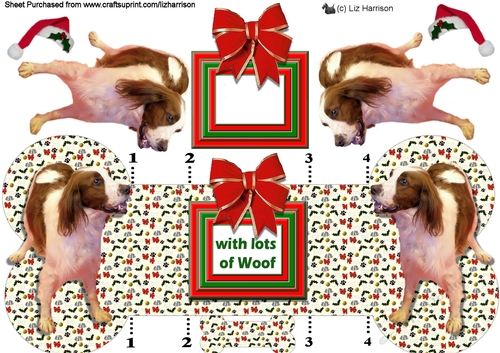 Irish Red & White Setter Christmas Bone shaped card