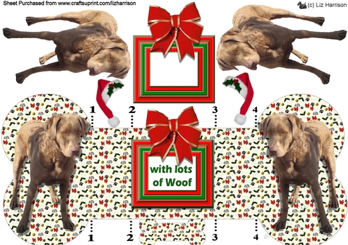 Chesapeake Bay Retriever Christmas Bone shaped card
