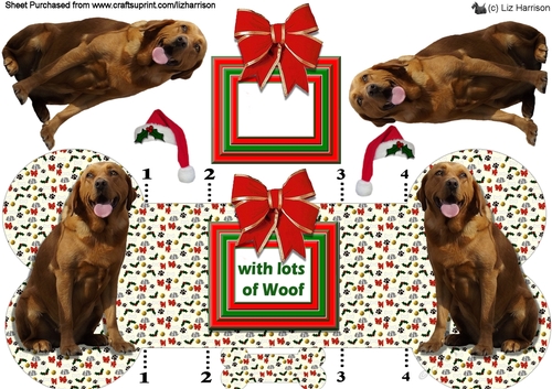 Labrador Retriever Golden Christmas Bone shaped card