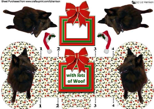 Belgian Shepherd Groenendael Christmas Bone Shaped Card