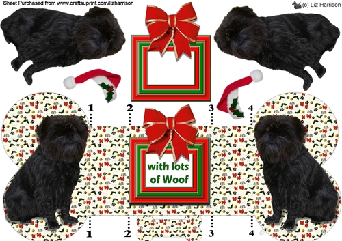 Affenpinscher Christmas Bone Shaped Card