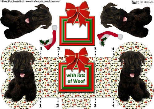 Cesky Terrier Christmas Bone Shaped Card