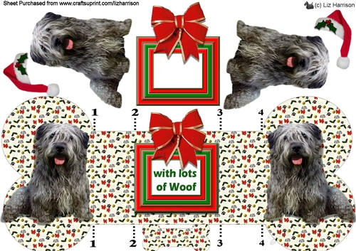 Glen of Imaal Terrier Christmas Bone Shaped Card