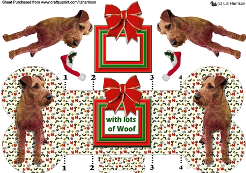 Irish Terrier Christmas Bone Shaped Card