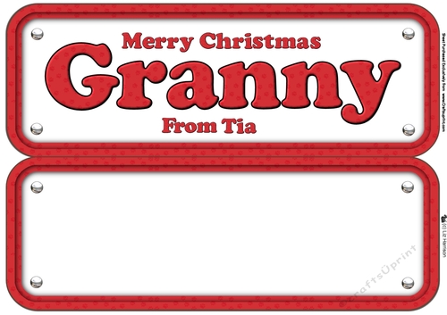 Merry Christmas Granny Name Sign & Cocker Spaniels insert