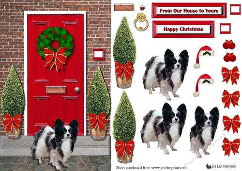 Papillon Christmas Door Step