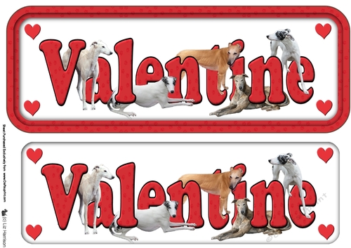 Greyhound Valentine Name Sign