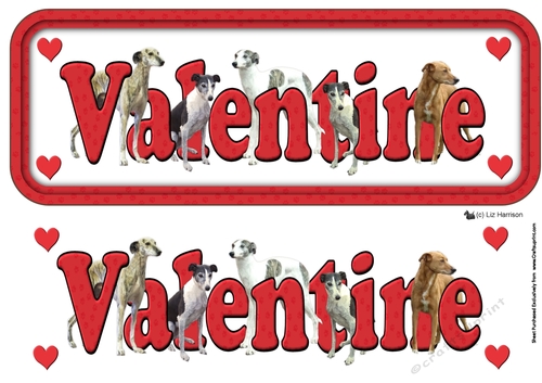 Lurcher Valentine Name Sign 3D Decoupage