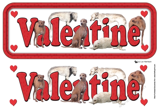 Lurcher Valentine Name Sign 3D Decoupage
