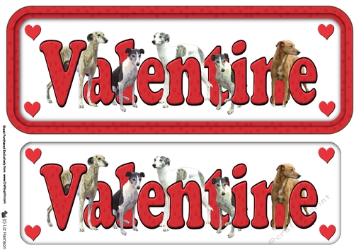 Lurcher Valentine Name Sign 