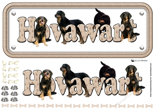Hovawart  Name Sign 3D Decoupage