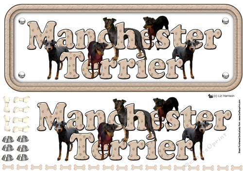 Manchester Terrier Name Sign 3D Decoupage